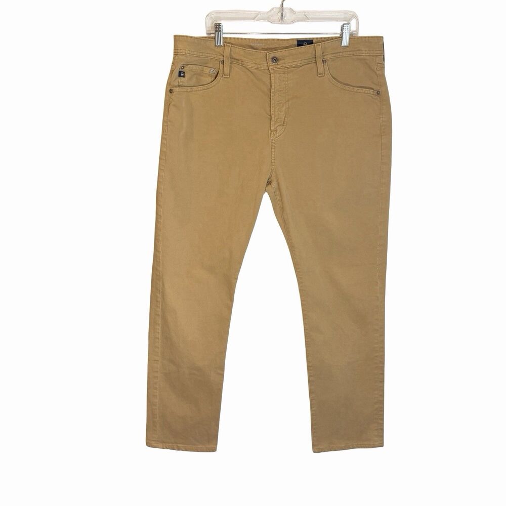 AG Adriano Goldschmied Everett Jeans Men's 38" x 34" Tan Brown Slim Straight